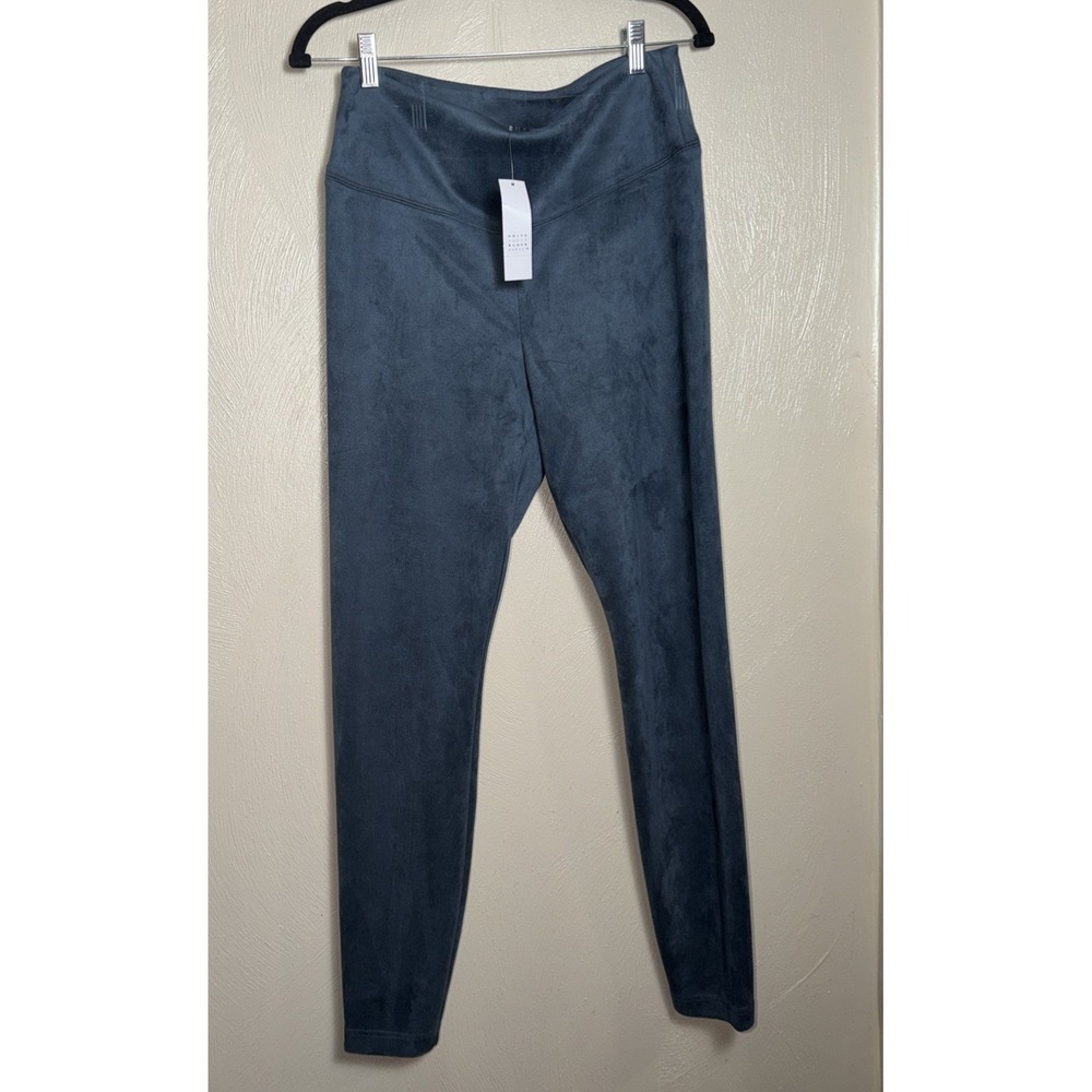 White House black market women's size 12R blue runway sueded leggings pants New
